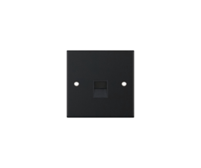 One Gang Telephone Socket Unit(RG11) Black