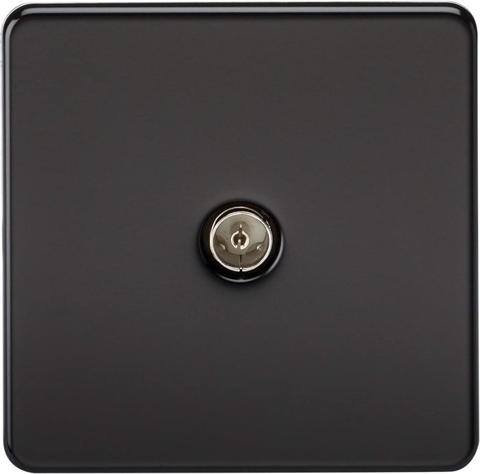 TV Socket Unit (male) Black -TIS