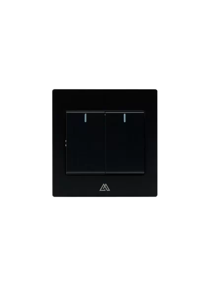 Two gang one way switch black-TIS
