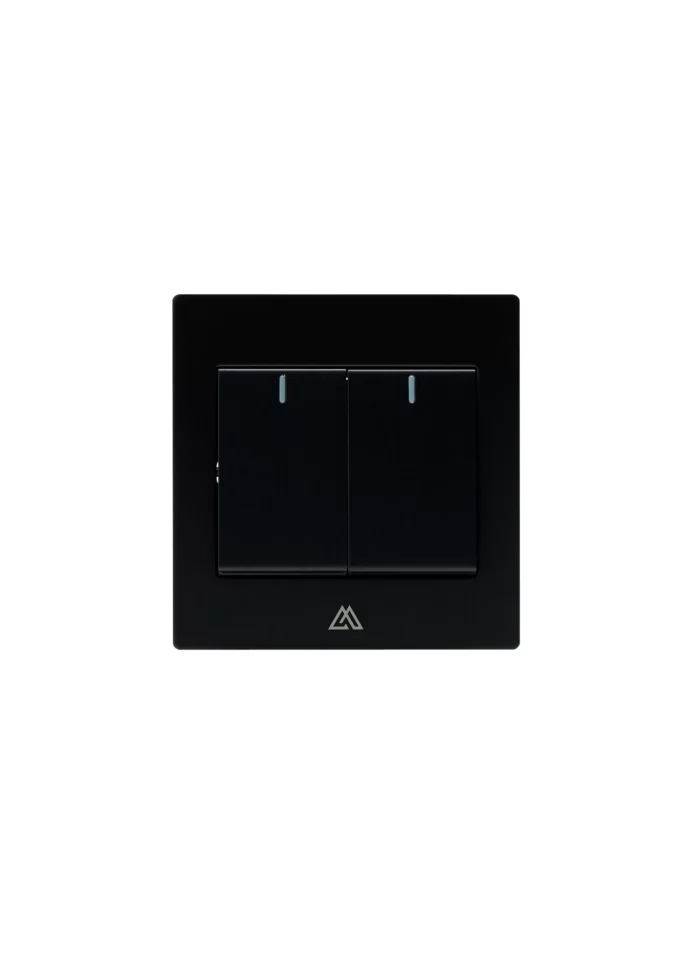 Two gang one way switch black-TIS