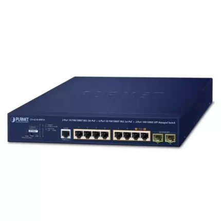Fiber Switch/2-Port/(10/100/1000T)/802.3bt PoE + 6-Port 10/100/1000T 802.3at PoE + 2-Port 100/1000X/SFP/Managed Switch
